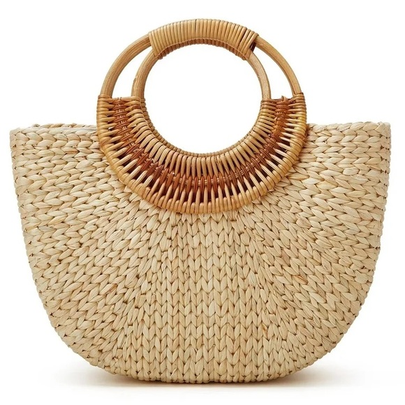 Handbags - Top Handle Woven Straw Summer Tote Bag